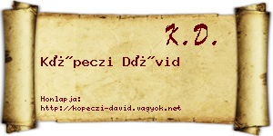Köpeczi Dávid névjegykártya